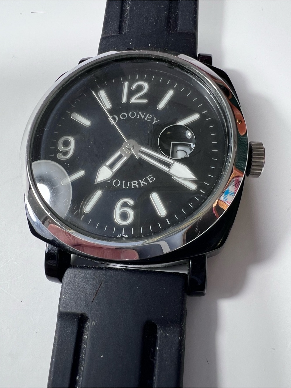 Dooney & Bourke Black Dial Men's Women’s Watch with Silver-Tone Bezel